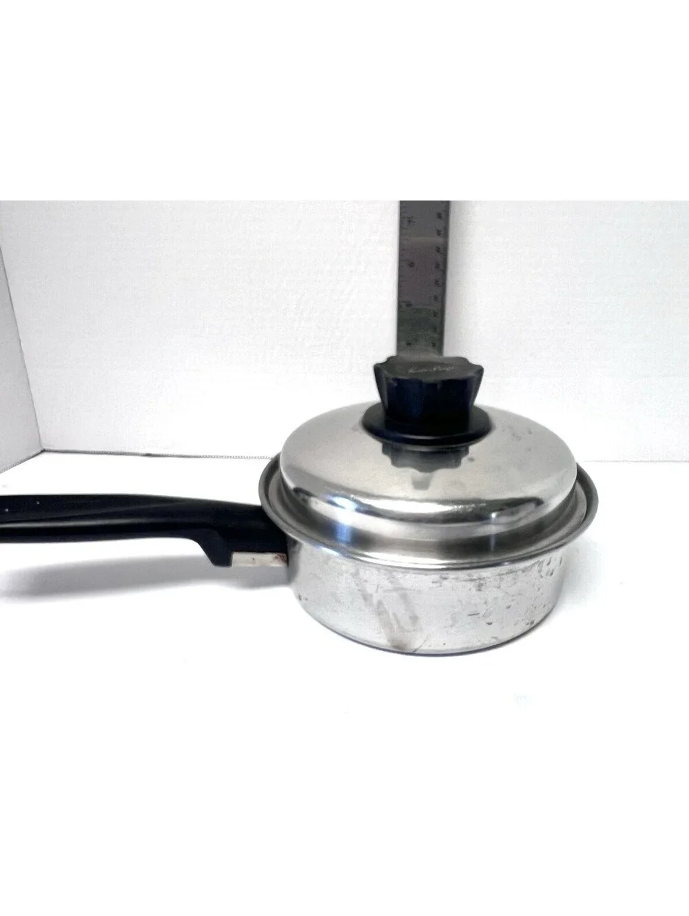 Set of 2 Vtg Lustre Craft 1 Qt & 2 Qt Multi-core Stainless Saucepan Pot w/ Lids